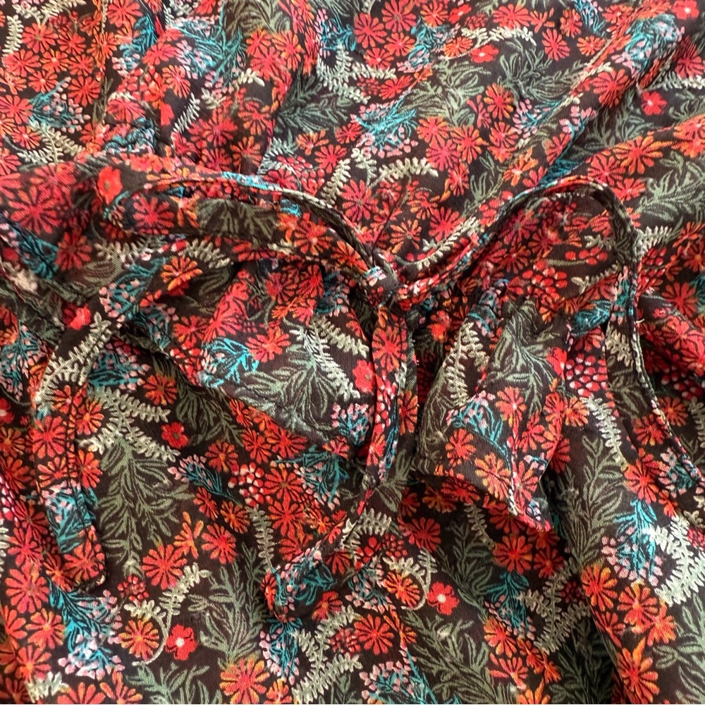 Matilda Jane Carol Tunic Blouse Gypsy Sz XL Boho Floral Long Sleeves Peasant Top - Picture 8 of 10